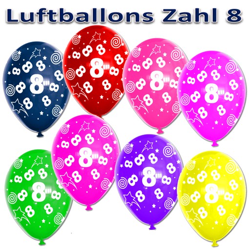 Luftballons-Zahl-8-zum-8.-Geburtstag-6-Stueck-bunte-Latexballons
