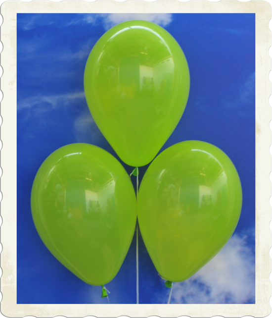 Luftballons aus Natur-Latex, 30 cm, Apfelgrün, gute Qualität