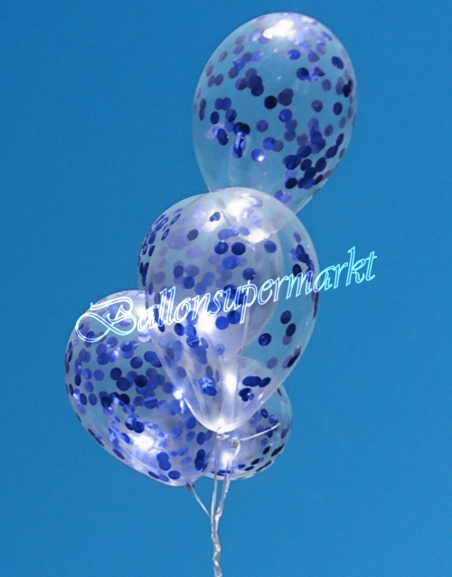 Luftballons-mit-Konfetti-Blau-Dekoration-Party-Fest-Hochzeit-Silvester
