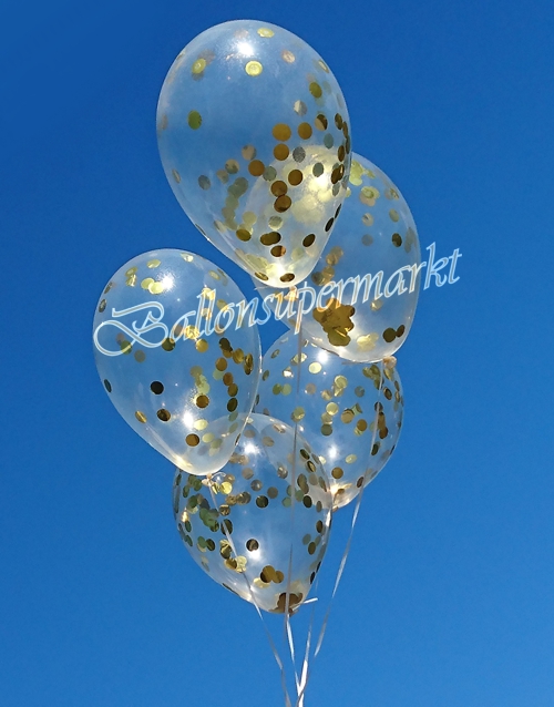 Luftballons-mit-Konfetti-Gold-Dekoration-Party-Fest-Hochzeit-Silvester-Goldhochzeit