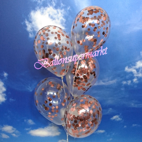 Luftballons-mit-Konfetti-Rosegold-Dekoration-Party-Fest-Hochzeit-Silvester-Geburt-Taufe