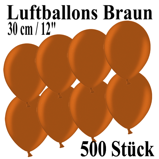 Luftballons-zu-Fasching-Karneval-500-Stueck-Braun-30cm