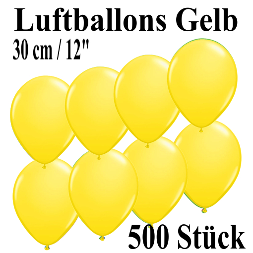Luftballons-zu-Fasching-Karneval-500-Stueck-Gelb-30cm