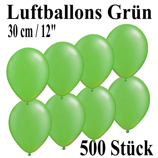 Luftballons-zu-Fasching-Karneval-500-Stueck-Grün-30cm