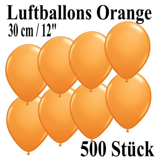 Luftballons-zu-Fasching-Karneval-500-Stueck-Orange-30cm