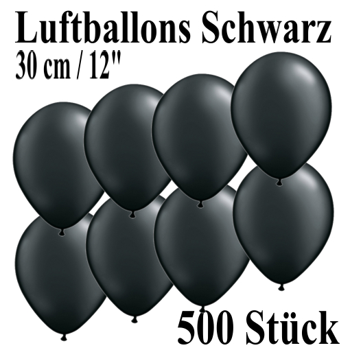 Luftballons-zu-Fasching-Karneval-500-Stueck-Schwarz-30cm