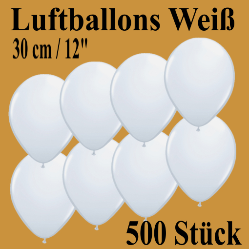 Luftballons-zu-Fasching-Karneval-500-Stueck-Weiß-30cm