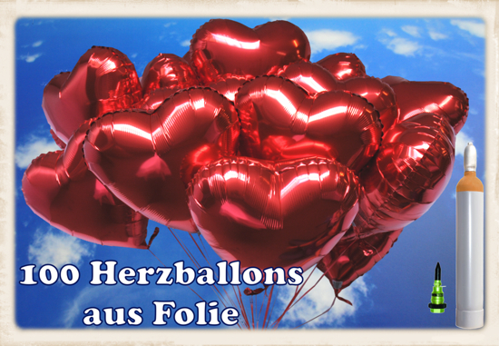 Luftballons-zur-Hochzeit-steigen-lassen-100-Herzluftballons-aus-Folie-mit-Heliumflasche-Komplett-Set