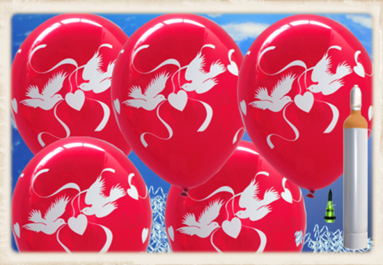 Luftballons-zur-Hochzeit-steigen-lassen-100-rubinrote-Luftballons-mit-weissen-Hochzeitstauben-Helium-Ballongas-Komplett-Set