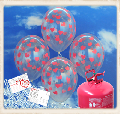 Luftballons-zur-Hochzeit-steigen-lassen-25-transparente-Luftballons-mit-rote-Herzchen-Helium-Einweg-Set-mit-Ballonflugkarten