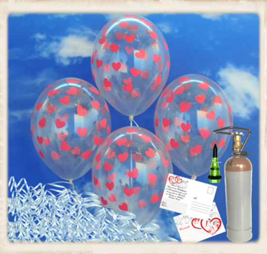 Luftballons-zur-Hochzeit-steigen-lassen-50-transparente-Luftballons-Rote-Herzen-Helium-Ballongas-Einweg-Set-mit-Ballonflugkarten