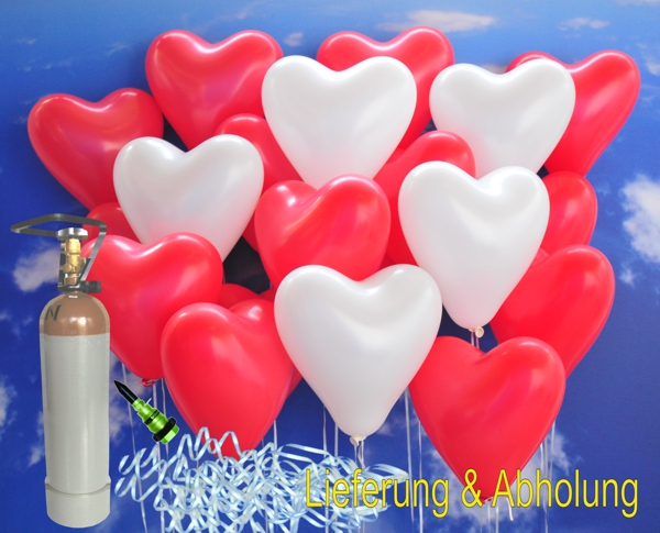 Luftballons-zur-Hochzeit-steigen-lassen-50-weisse-und-rote-Herzluftballons-mit-Ballongasflasche-Helium-Set-Full-Service
