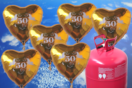 Luftballons-zur-goldenen-Hochzeit-Helium-Einweg-Set-goldene-Folienballons-Zahl-50-Hochzeitstauben