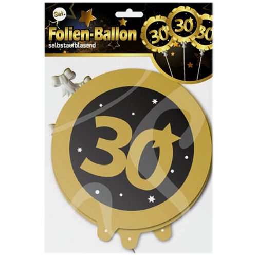 Luftballons 18.Geburtstag schwarz-gold selbstaufblasend Party Ballons 3-teilig 