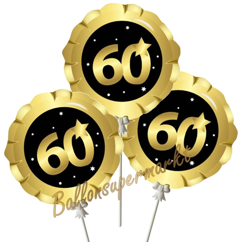 Mini-Loons-Folienballons-Zahl-60-Schwarz-Gold-zum-60.-Geburtstag-Luftballons-Geschenk-3-Stueckq
