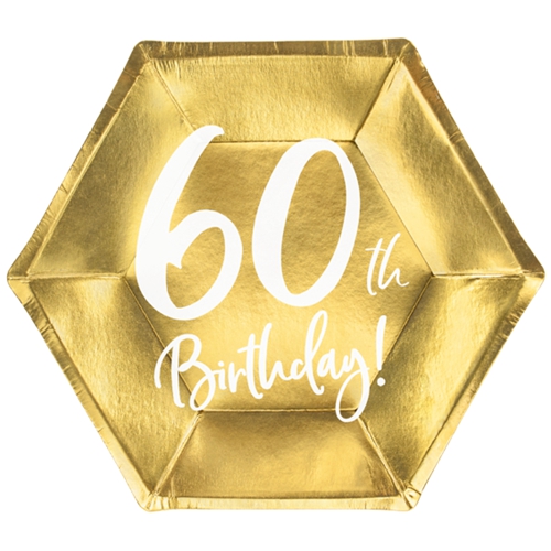 Mini-Partyteller-Gold-metallic-Zahl-60-Partydekoration-zum-60.-Geburtstag-Tischdeko