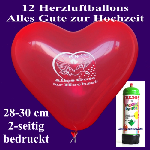 Alles Gute zur Hochzeit-Herzluftballons-mit-Helium-Einwegflasche zur Hochzeit