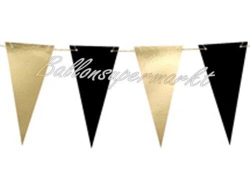 Mini-Wimpelkette-Gold-Schwarz-Silvesterdekoration-Girlande-zu-Neujahr-Partydeko-Beispielbild