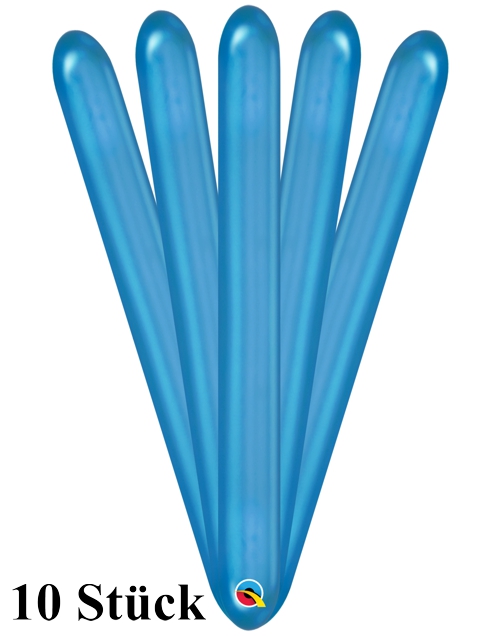 Modellierballons-Chrome-blau-Premium-Qualatex-Ballondekoration-Chromglanz-10-Stueck