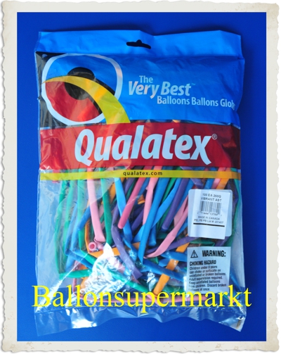 Modellierballons Vibrant-Mix 260Q Qualatex 100 Stück Tüte