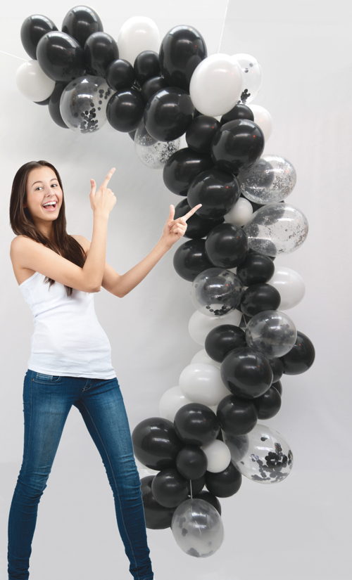 Organische-Ballongirlande-Schwarz-Weiss