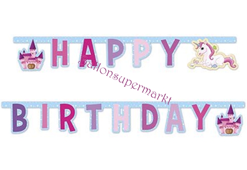 Party-Banner-Unicorn-Happy-Birthday-Raumdekoration-Kindergeburtstag-Einhorn-Fabelwesen