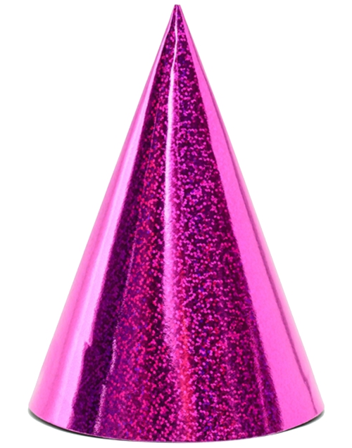 Party-Huetchen-Pink-holografisch-Partydekoration