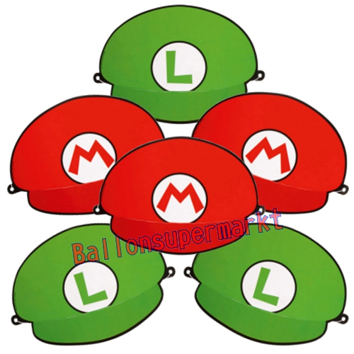 Party-Huetchen-Super-Mario-Partydekoration-Kindergeburtstag-Nintendo-Luigi