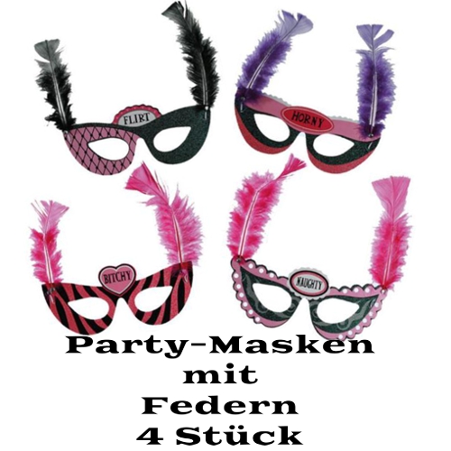Party-Masken-zum-Junggesellinnenabschied-mit-Federn-Verkleidung-Hen-Party
