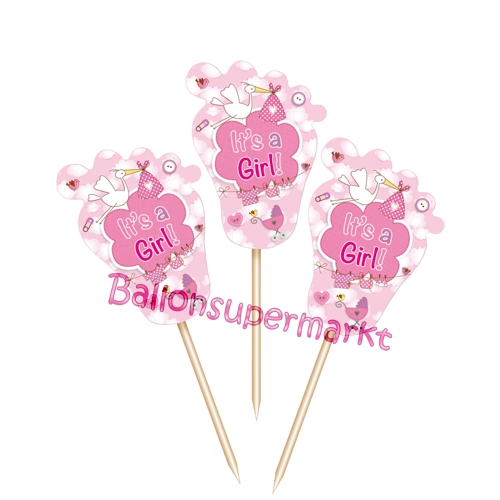 Party-Picker-Its-a-Girl-zu-Geburt-Taufe-Babyparty-Tischdekoration-Buffetdeko-Maedchen