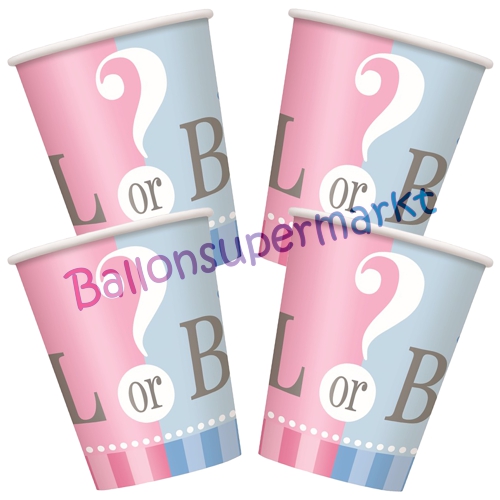 Partybecher-Boy-or-Girl-Gender-Reveal-Partydekoration-Babyparty-Geschlecht-Baby