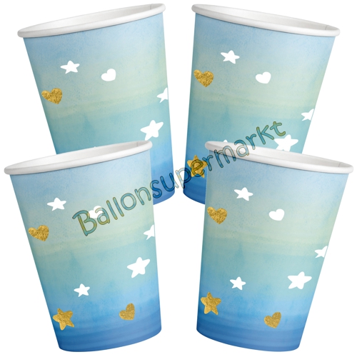 Partybecher-Oh-Baby-Boy-Tischdekoration-zu-Geburt-Taufe-Babyparty-Junge