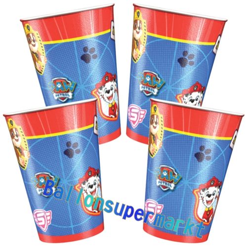 Partybecher-Paw-Patrol-2019-Partydekoration-Chase-Marshall-Kindergeburtstag-Pappbecher