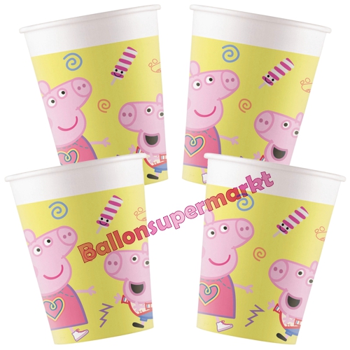 Partybecher-Peppa-Wutz-Partydekoration-Kindergeburtstag-Peppa-Pig-Tischdeko