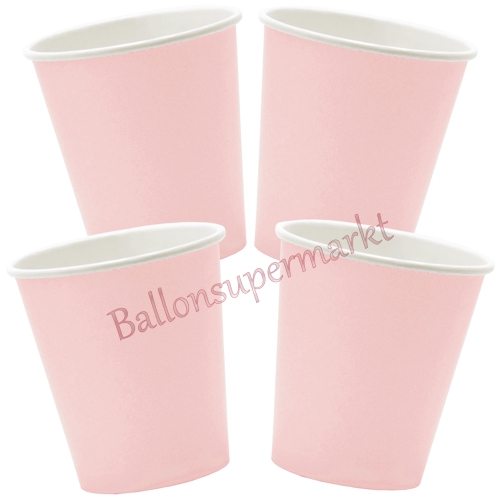 Partybecher-Puderrosa-Partydekoration-Geburtstag-Babyparty-Tischdekoration-Pappbecher