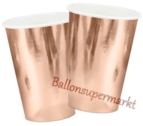 Partybecher-Rosegold-Partydeko-Dekoration-Party-Fest-Feier-Tischdekoration-Pappbecher