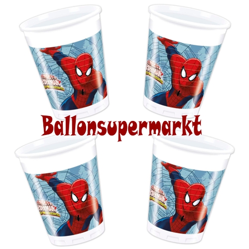 Partybecher-Spider-Man-Web-Warriors-DekorationSpiderman-Kindergeburtstag-Marvel-Superheld