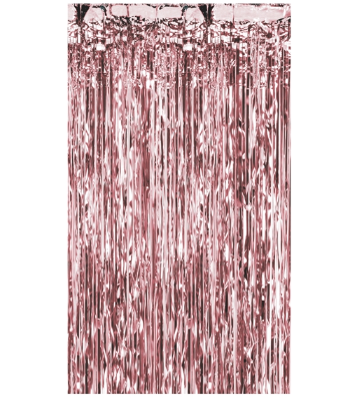 Partydeko-Fransenvorhang-Rosegold-Lametta-Vorhang-Dekoration