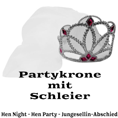 Partykrone-mit-Schleier-Deko-Accessoire-Hen-Party-Junggesellinnenabschied