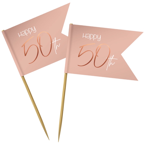 Partypicker-Elegant-Lush-Blush-50-Dekoration-zum-50.-Geburtstag-Partydeko-Deko-Picks