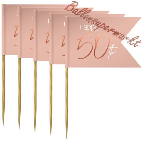 Partypicker-Elegant-Lush-Blush-50-Dekoration-zum-50.-Geburtstag-Partydekoration-Deko-Picks