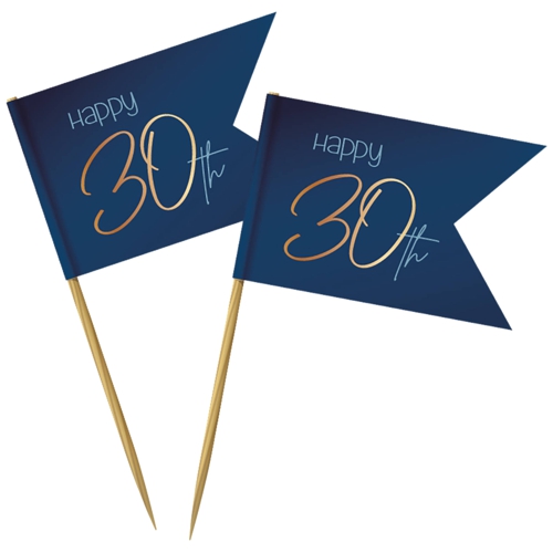 Partypicker-Elegant-True-Blue-30-Dekoration-zum-30.-Geburtstag-Partydekoration-Deko-Picks