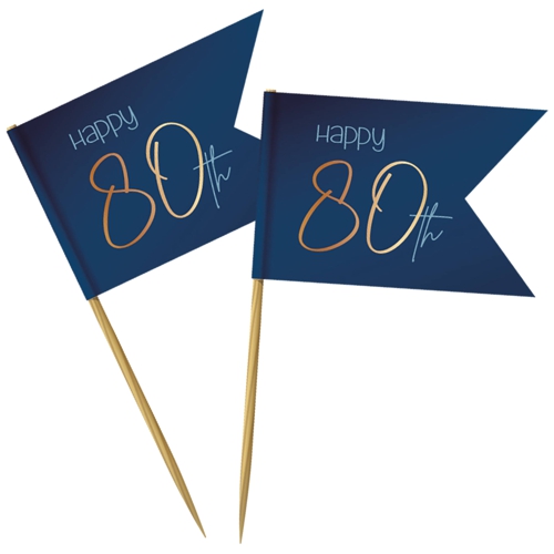 Partypicker-Elegant-True-Blue-80-Dekoration-zum-80.-Geburtstag-Partydekoration-Deko-Picks