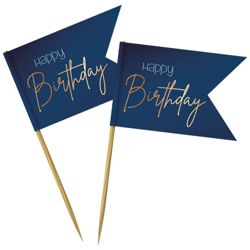 Partypicker-Elegant-True-Blue-Happy-Birthday-Dekoration-zum-Geburtstag-Partydekoration-Deko-Picks
