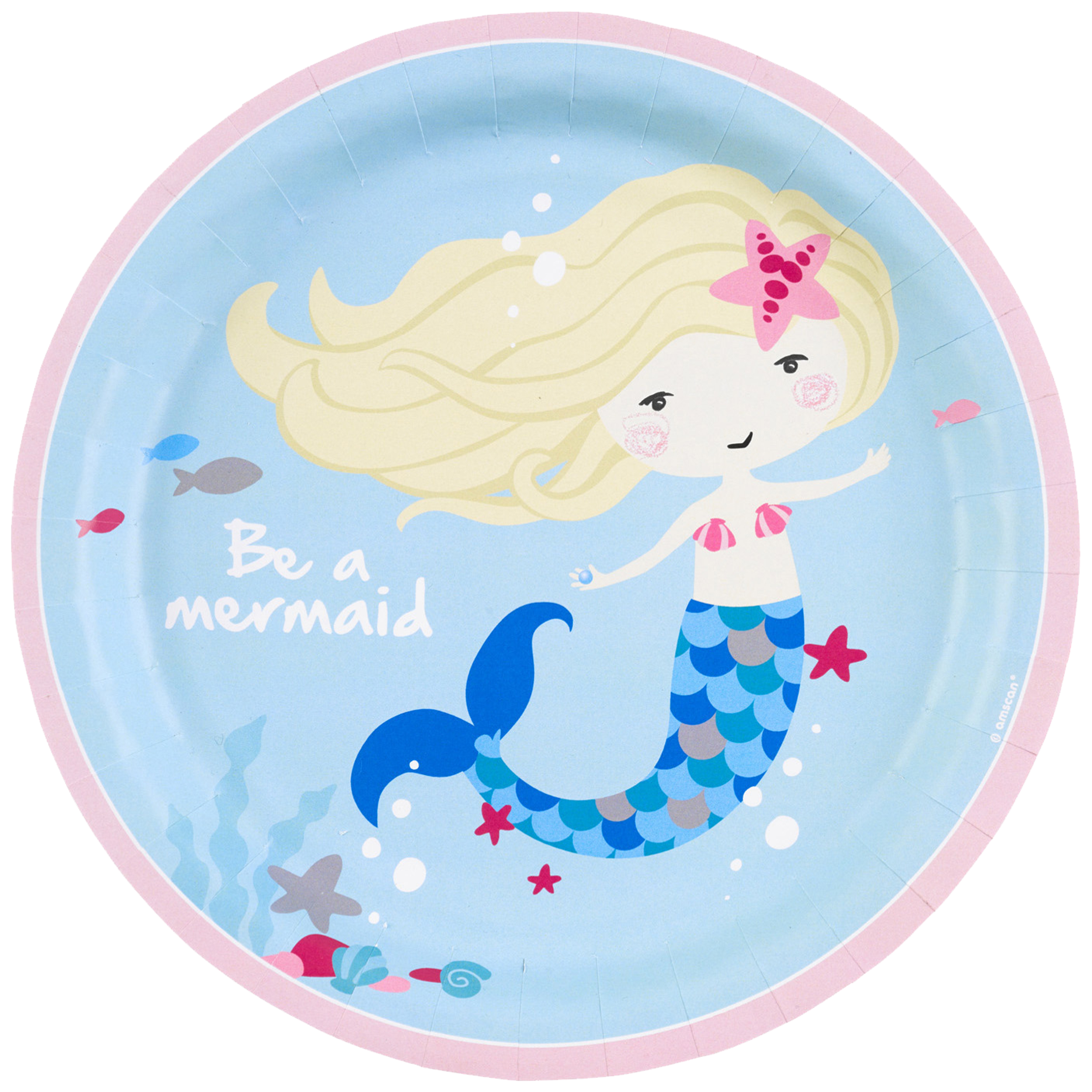 Partyteller-Be-a-Mermaid-Partydekoration-Meerjungfrau-Tischdeko-zum-Kindergeburtstag