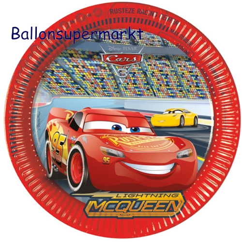 Partyteller-Cars-3-Partydekoration-Kindergeburtstag-Lightning-Mc-Queen-Auto-Disney-Pixar