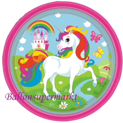 Partyteller-Einhorn-Partydekoration-Kindergeburtstag-Unicorn-Schloss