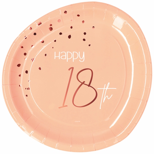 Partyteller-Happy-18th-Elegant-Lush-Blush-Tischdekoration-zum-18.-Geburtstag-Partydeko