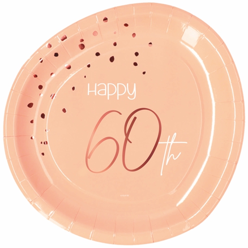 Partyteller-Happy-60th-Elegant-Lush-Blush-Tischdekoration-zum-60.-Geburtstag-Partydeko