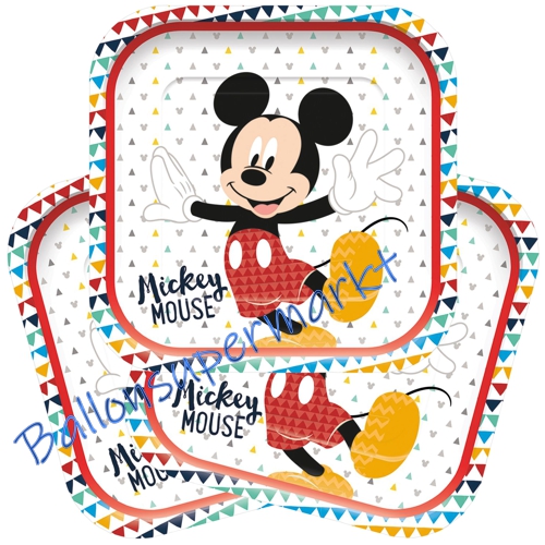 Partyteller-Mickey-Awesome-Mouse-Partydekoration-Tischdeko-zum-Kindergeburtstag-Micky Maus